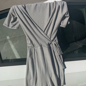 Black and white striped romper